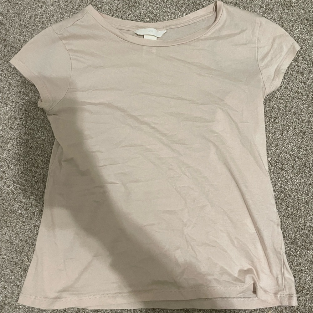 H&M Light Beige Short Sleeve Tee